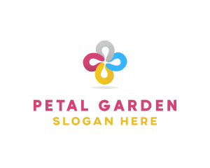 Flower Petal Cross logo design