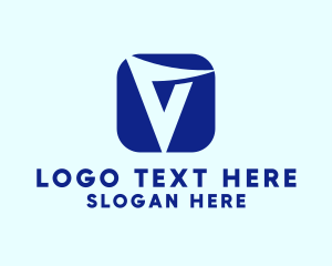 Modern Technology App Letter V logo