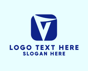 Modern Technology App Letter V Logo