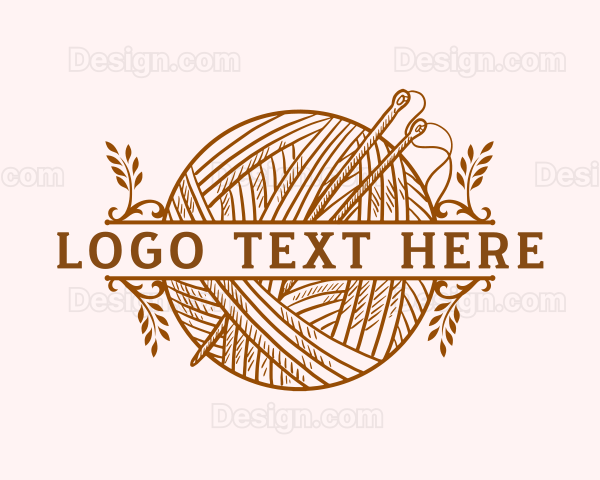 Knitting Yarn Sewing Logo