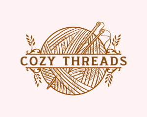 Knitting Yarn Sewing logo design