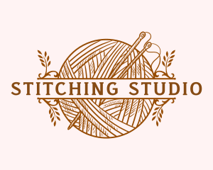 Knitting Yarn Sewing logo design