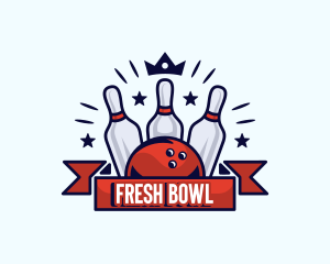 Crown Bowling Alley Championship logo design