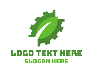 Green Cog Leaf logo