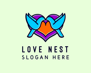 Romantic Love Bird  logo design