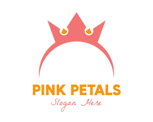 Pink Crown Hairband logo design