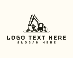 Excavator Construction Builder Logo