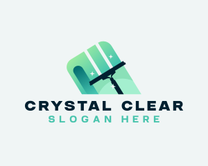 Squeegee Cleaner Housekeeping logo design