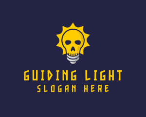 Skull Light Bulb logo design