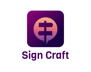 Street Sign Messaging App logo design