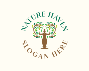 Woman Nature Tree logo design