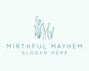 Floral Letter M logo design