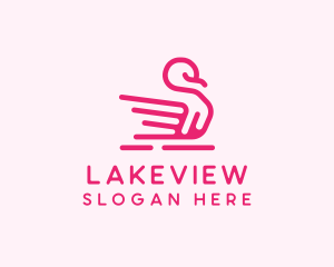 Swan Lake Outline logo design