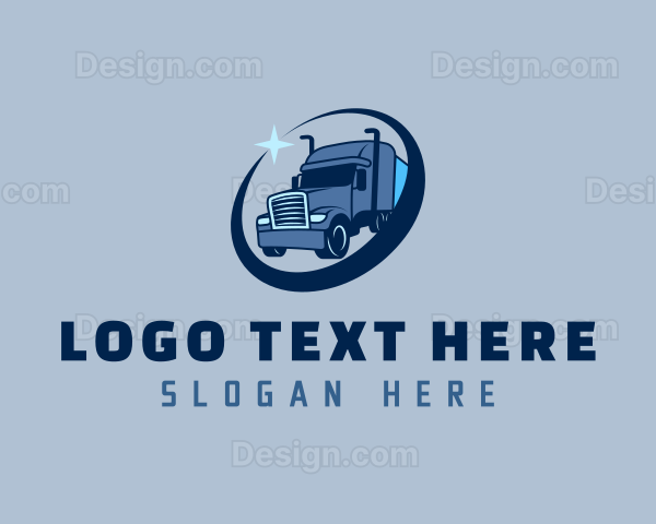 Blue Trailer Truck Logo