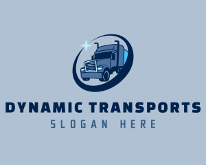 Blue Trailer Truck logo design