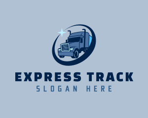 Blue Trailer Truck logo design