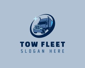 Blue Trailer Truck logo design