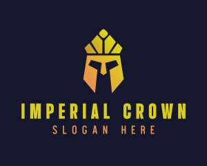 Crown Spartan Helmet logo design