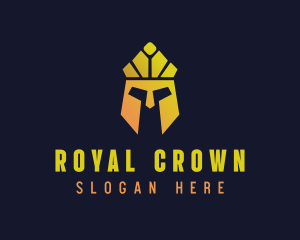 Crown Spartan Helmet logo design