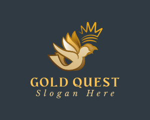 Gold Bird Crown logo design