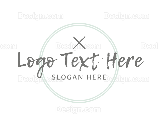 Pen Brush Emblem Wordmark Logo