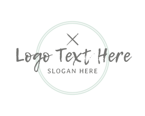 Pen Brush Emblem Wordmark logo