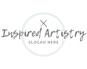 Pen Brush Emblem Wordmark logo