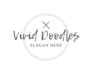 Pen Brush Emblem Wordmark logo design