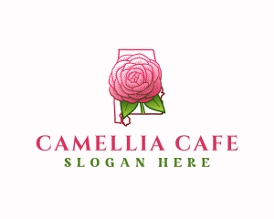 Alabama Camelia Flower logo design