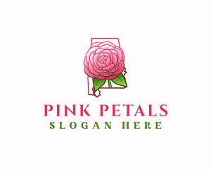 Alabama Camelia Flower logo design