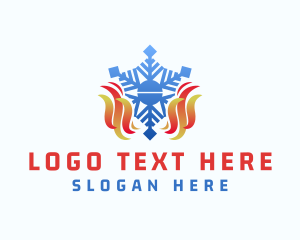 Heating Flame Snowflake logo