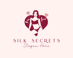 Woman Heart Bikini Underwear logo design