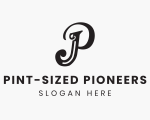 Simple Elegant Cursive Letter P logo design