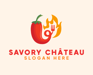 Hot Chili Fork logo design