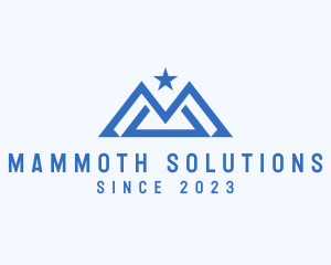 Blue Mountain Letter M logo design