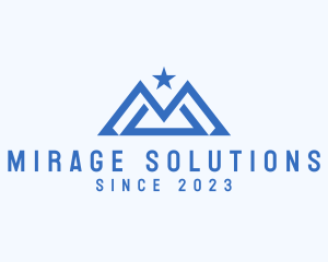 Blue Mountain Letter M logo design