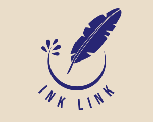 Ink Quill Feather logo design