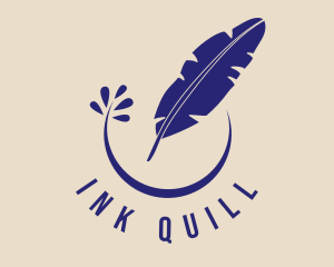 Ink Quill Feather logo design