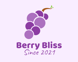 Minimalist Grape Fruit logo design