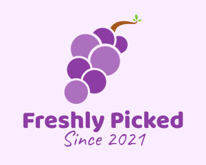 Minimalist Grape Fruit logo design