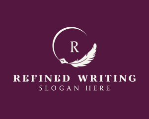 Feather Quill Writer logo design