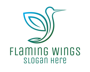 Green Bird Hummingbird logo design