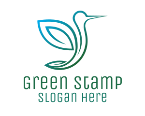 Green Bird Hummingbird logo design