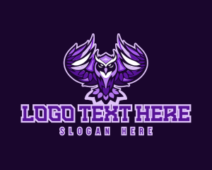 Purple Owl Bird Logo