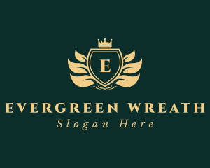 Royal Shield Wreath logo design