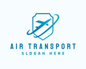 Logistics Plane Shield logo design