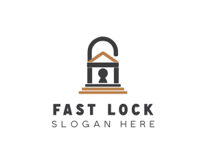 Padlock Home Safe logo design