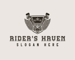 Biker Motorcycle Wings logo design