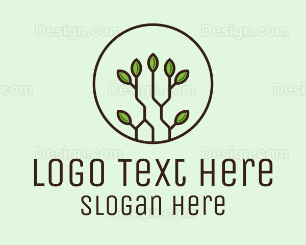 Green Round Eco Plant Logo