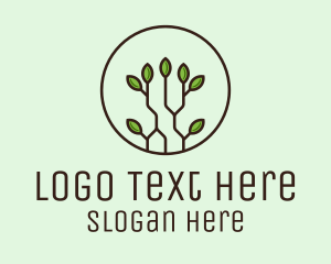 Green Round Eco Plant logo